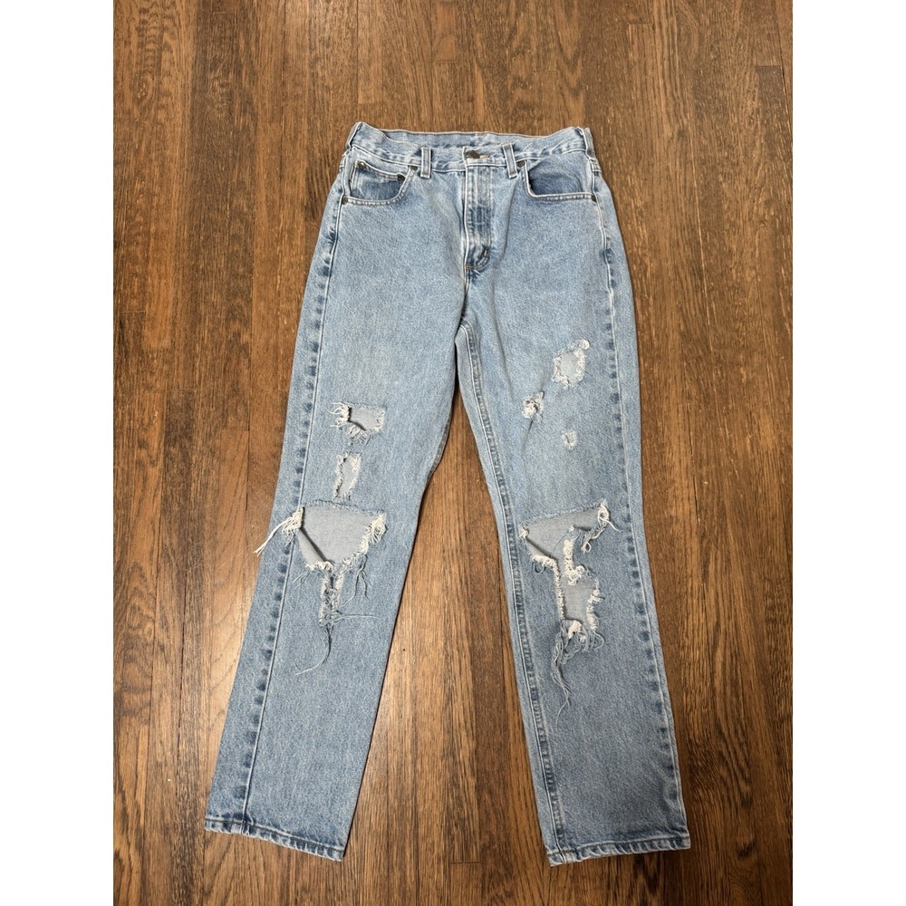 Carhartt B18-STW Traditional Fit Distressed Ripped Jeans 30X30 Light Wash Denim